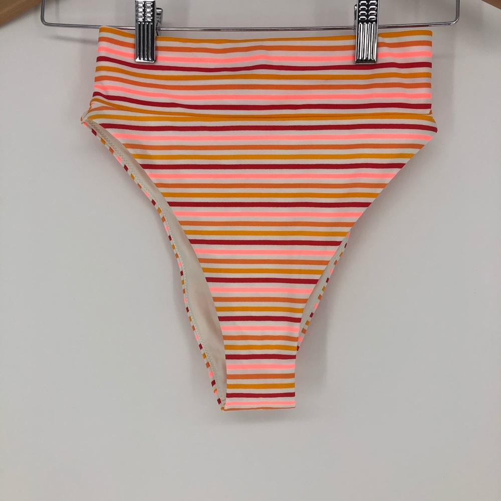 NWOT Aerie High Cut Cheeky Striped Bikini Bottom